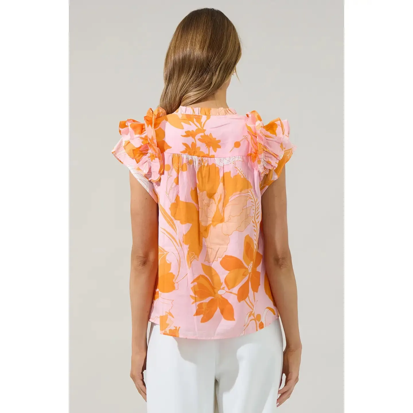 Lenora Floral Split Neck Blouse
