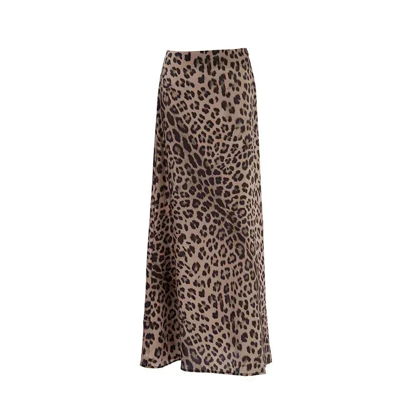 Leopard Long Skirt Fashion Mermaid Skirt Womens Clothing