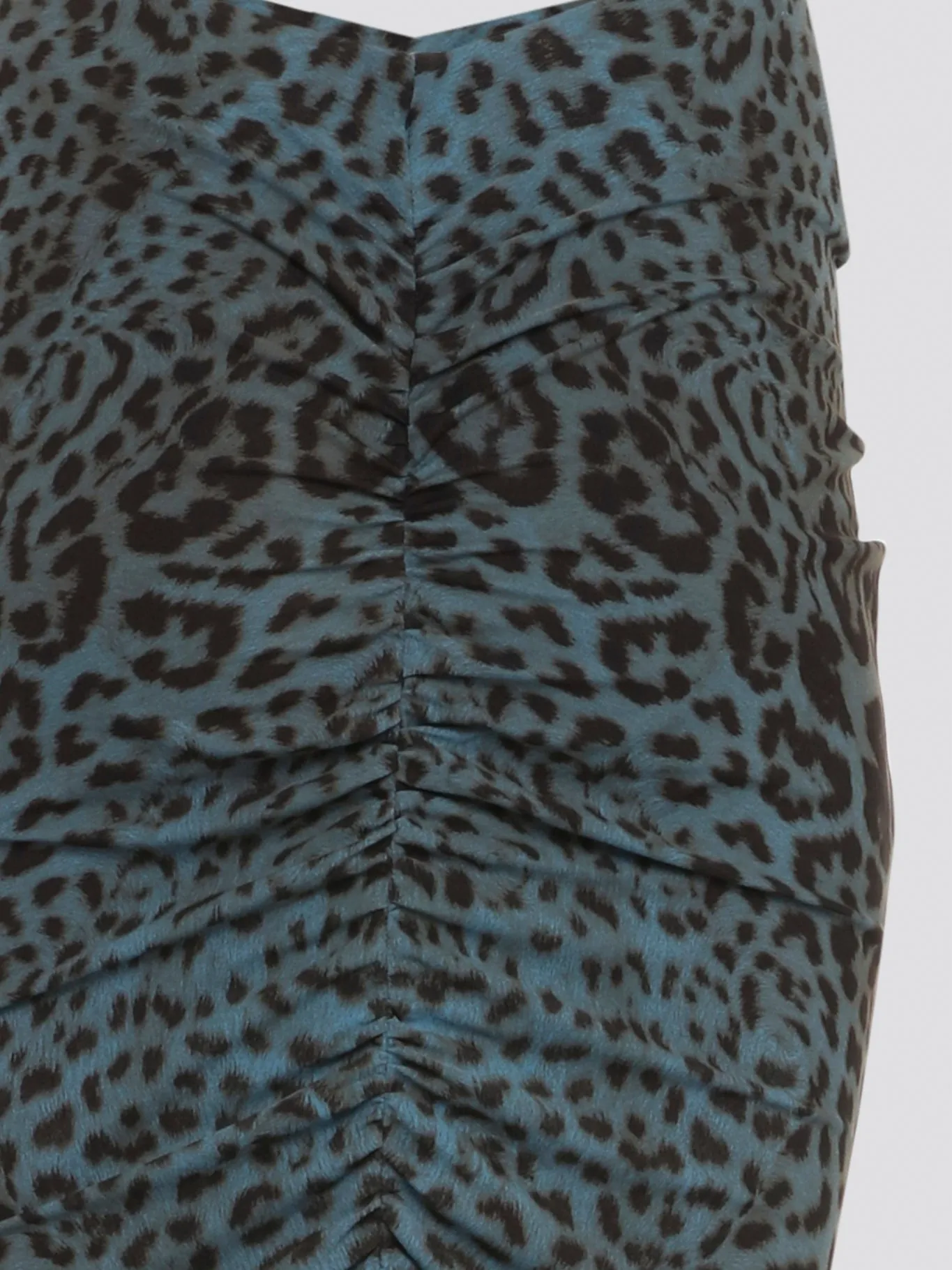 Leopard Print Ruched Maxi Skirt