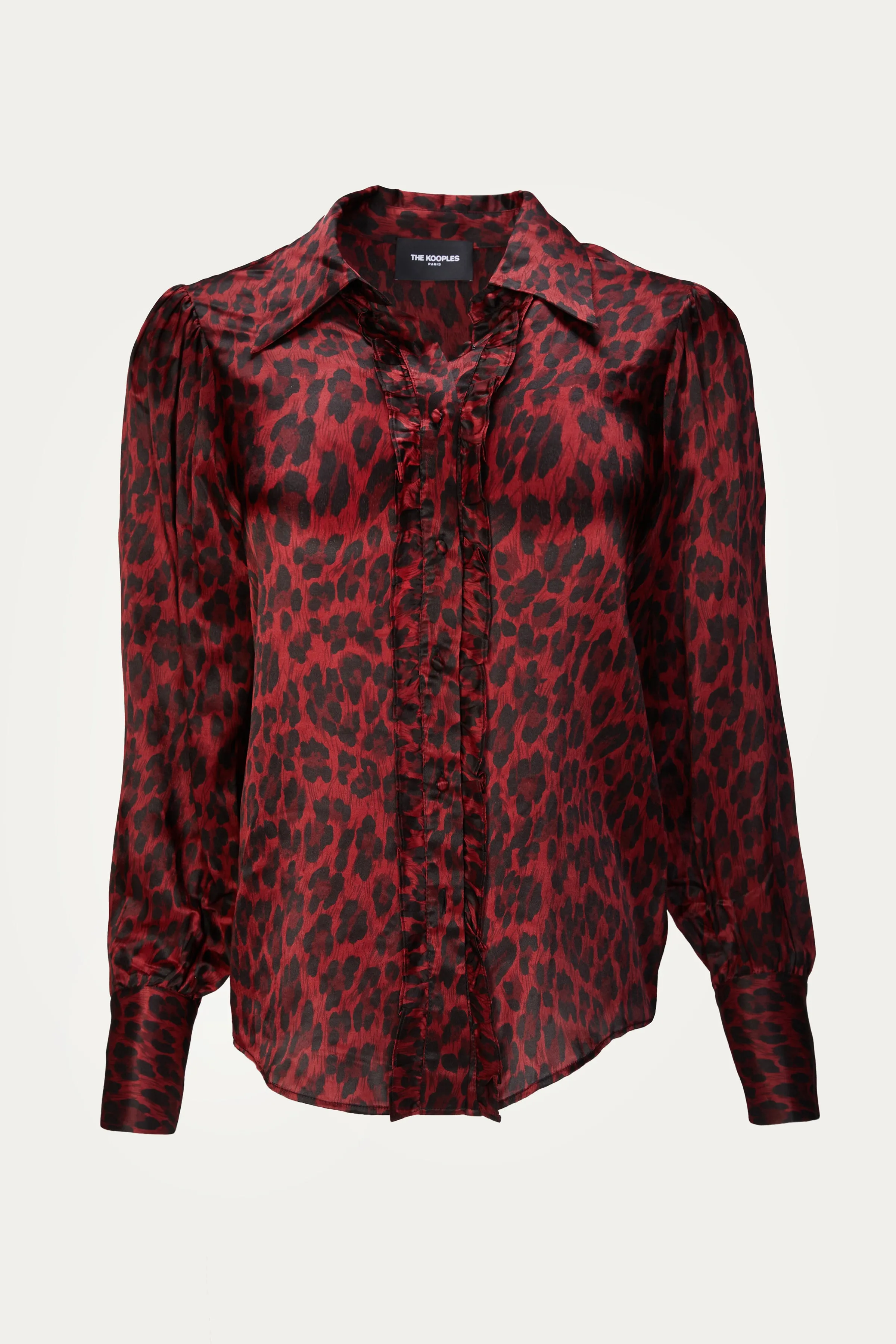 LEOPARD-PRINT SATIN BLOUSE