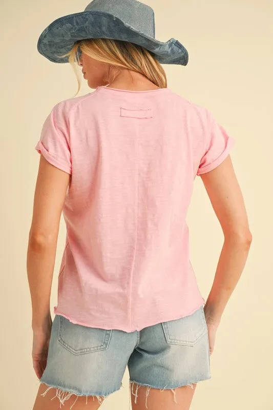 Lettuce Edge Pink Short Sleeve T-Shirt