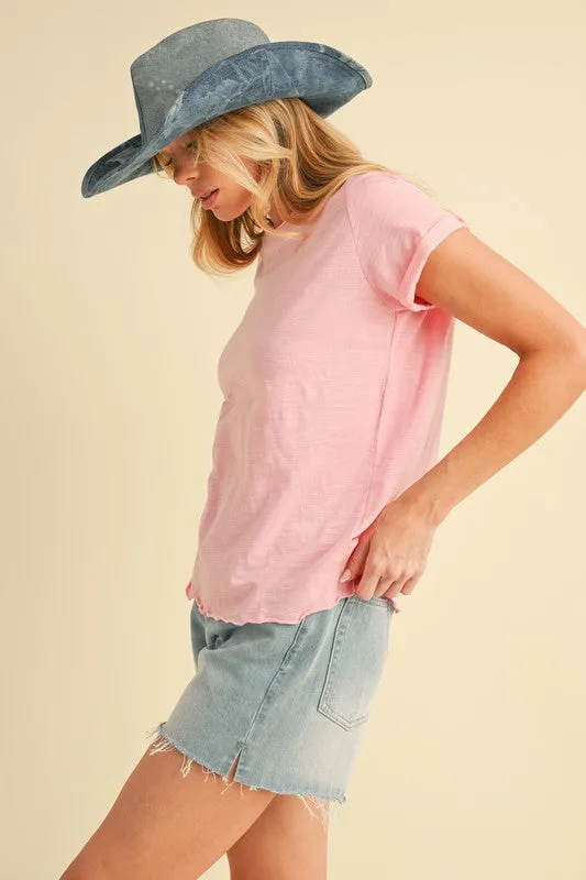 Lettuce Edge Pink Short Sleeve T-Shirt