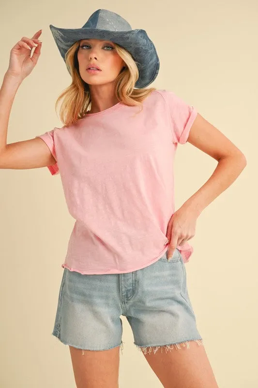 Lettuce Edge Pink Short Sleeve T-Shirt