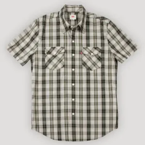 Levi's Mens Green Plaid Woven Cotton S/S Button Front Shirt Size XL