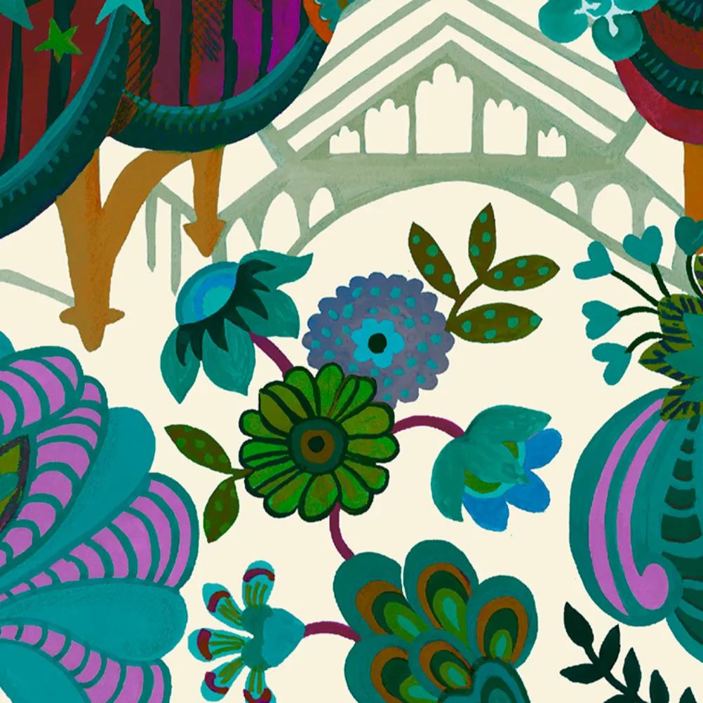 Liberty Fabrics Retold 150th Anniversary Collection : Kensington Silk Crepe de Chine - Staging Liberty B