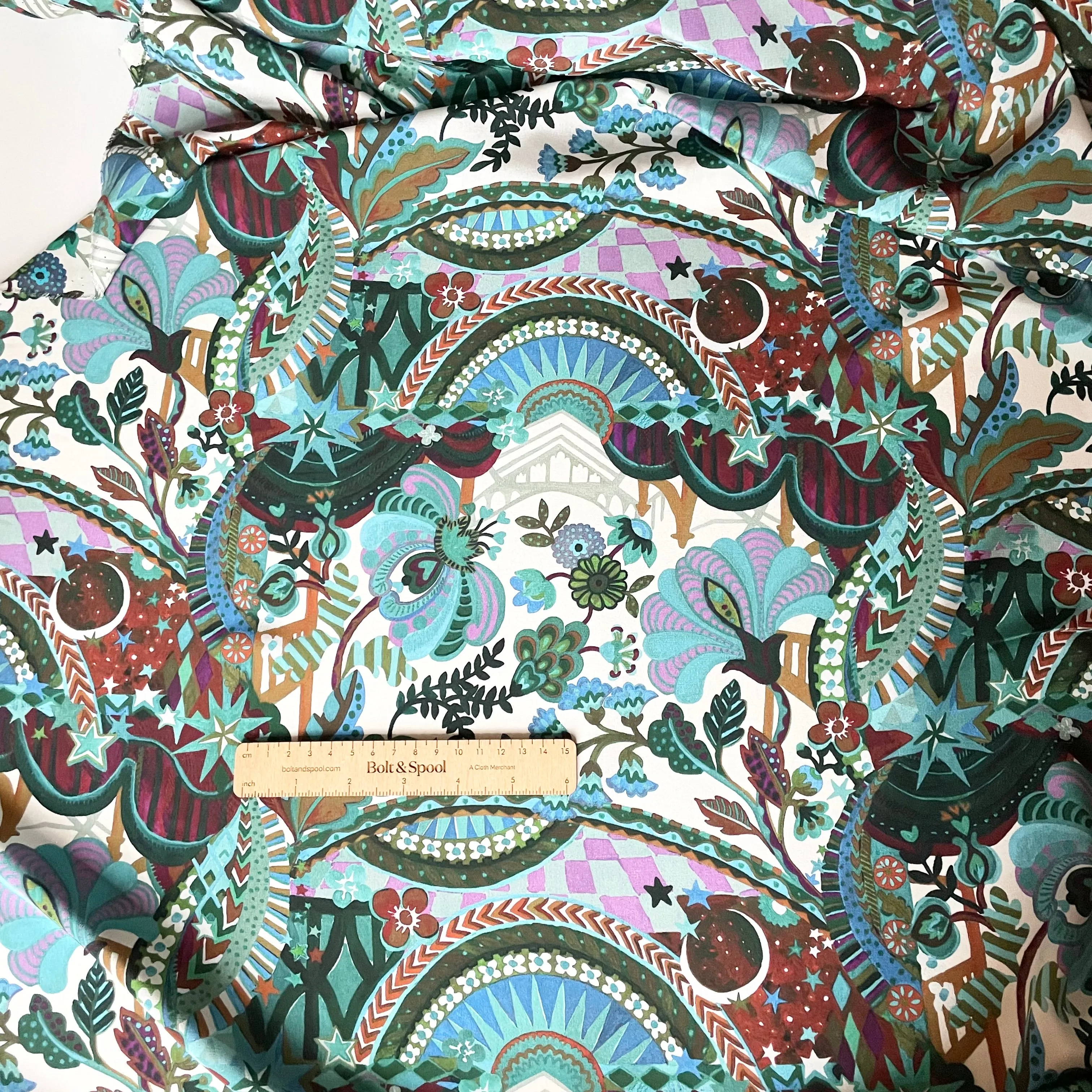 Liberty Fabrics Retold 150th Anniversary Collection : Kensington Silk Crepe de Chine - Staging Liberty B