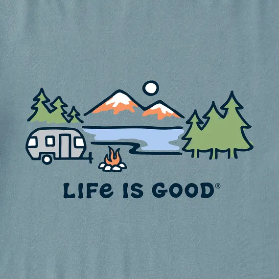 Life Is Good Men's Tee, Smoky Blue (Size M)