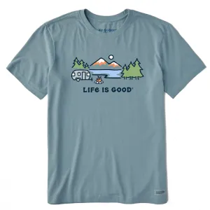Life Is Good Men's Tee, Smoky Blue (Size M)