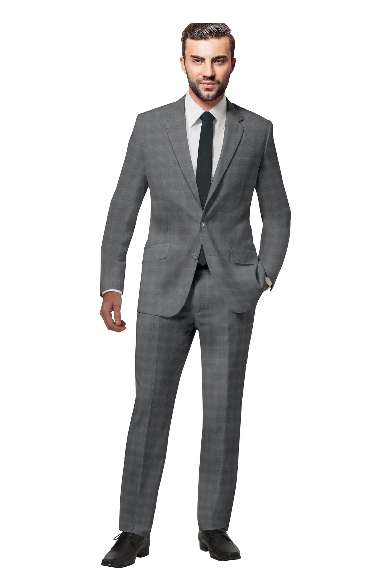 Light Grey Plaid Suit