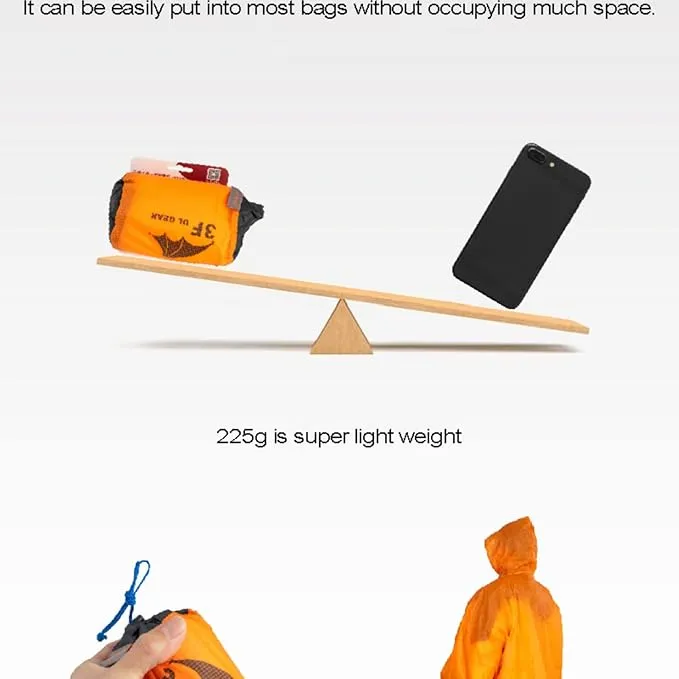 Lightweight Hiking Poncho, Waterproof Backpack Poncho Raincoat for Outdoor Trekking, Camping, Hiking