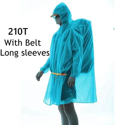 Lightweight Hiking Poncho, Waterproof Backpack Poncho Raincoat for Outdoor Trekking, Camping, Hiking