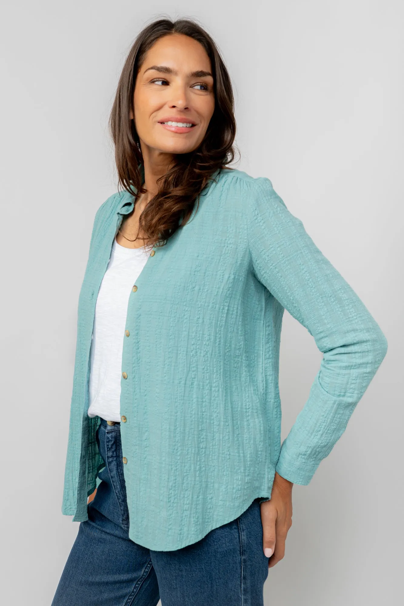 Lily & Me 20 Ocean Savannah Seersucker Check Shirt