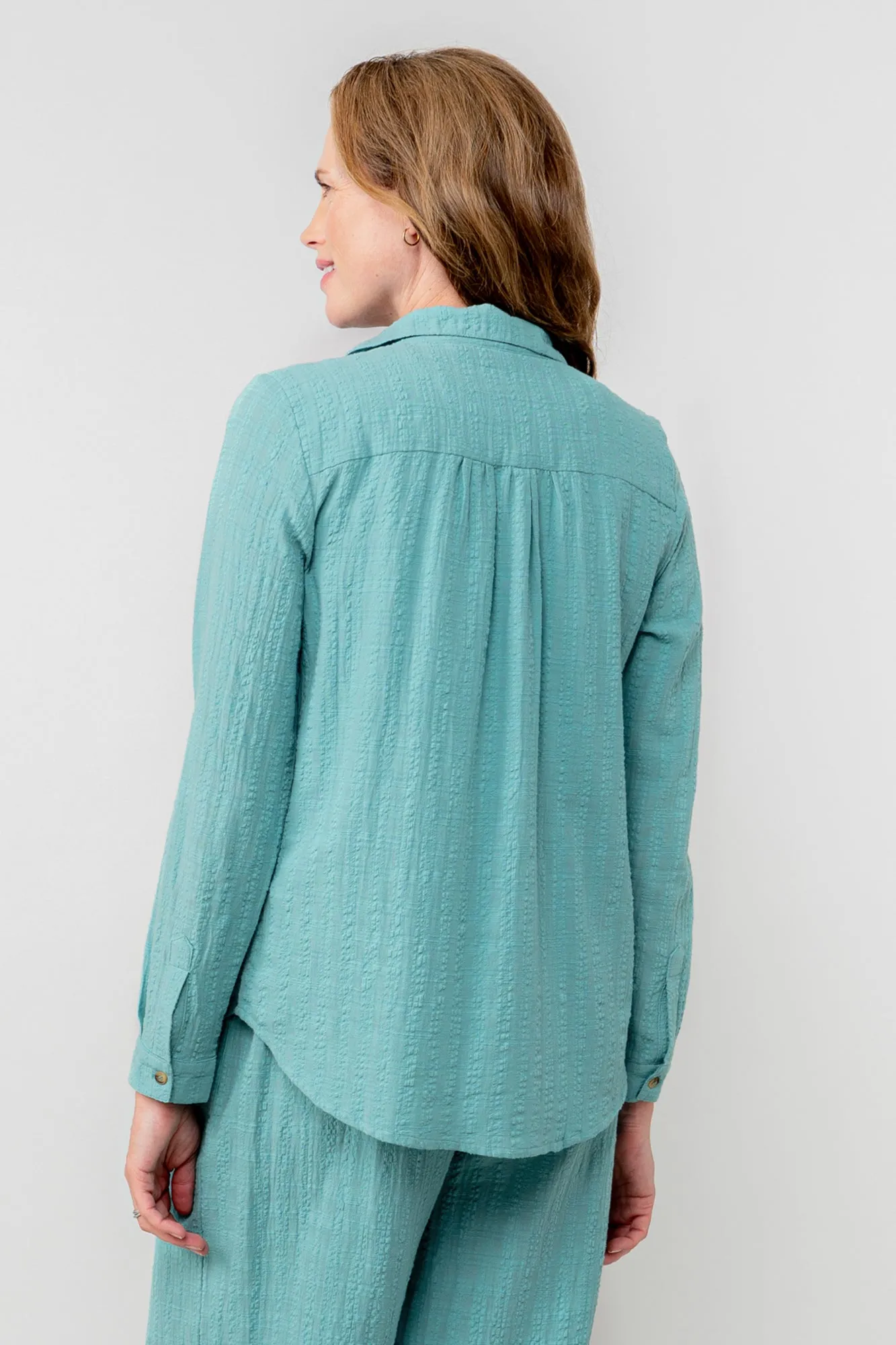 Lily & Me 8 Ocean Savannah Seersucker Check Shirt