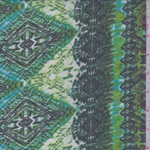 Lime/Fern Tribal Stripe Chiffon Fabric