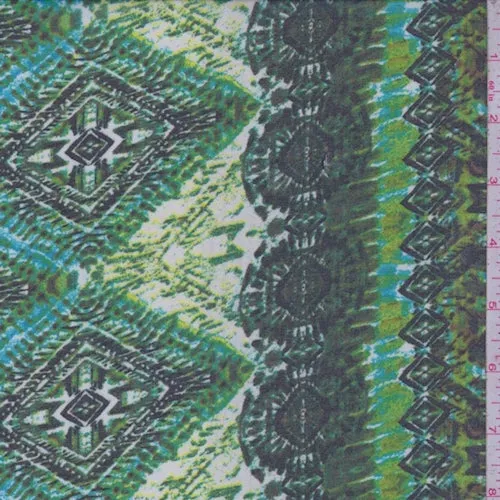 Lime/Fern Tribal Stripe Chiffon Fabric