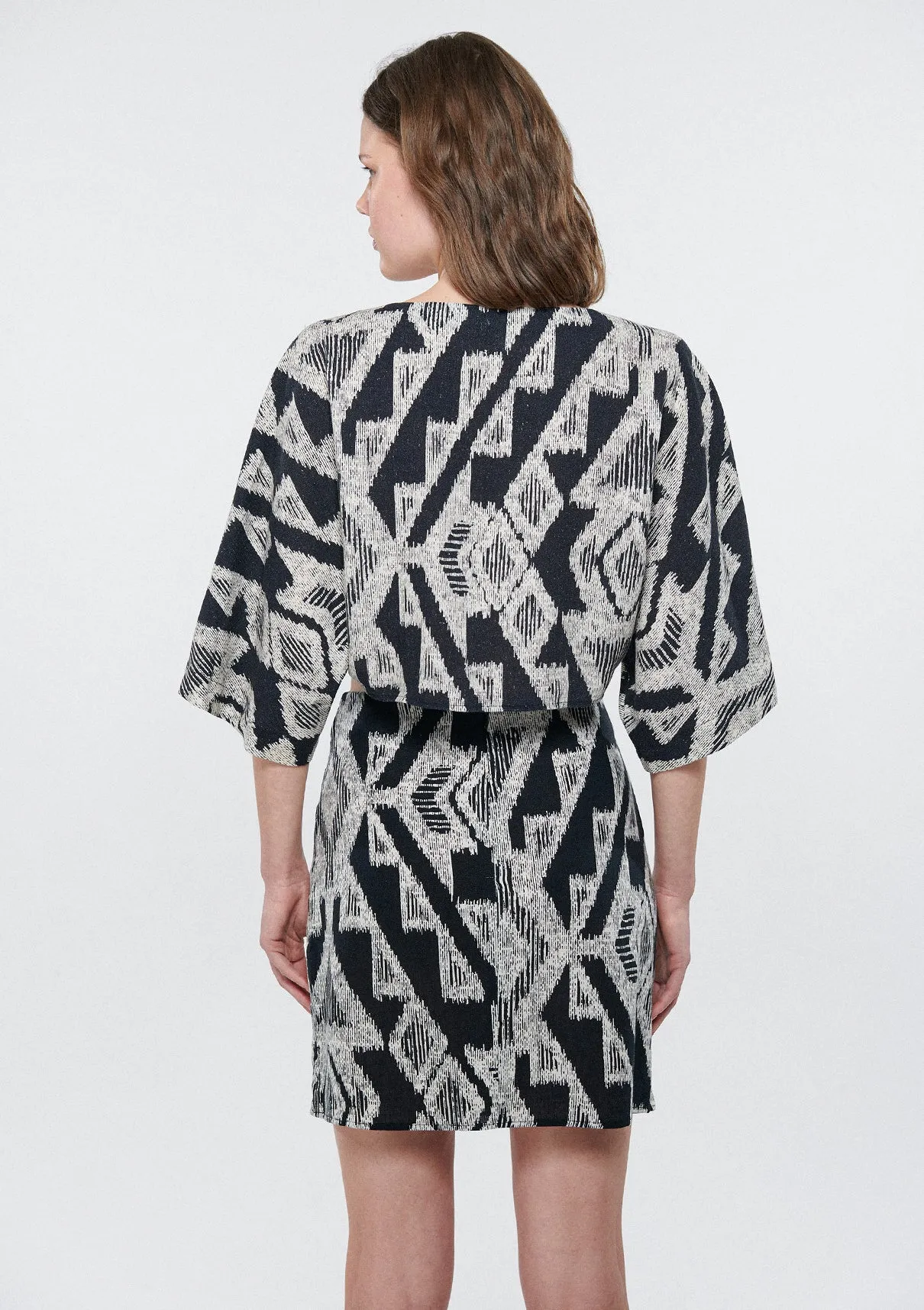 Linen Mix Printed Blouse