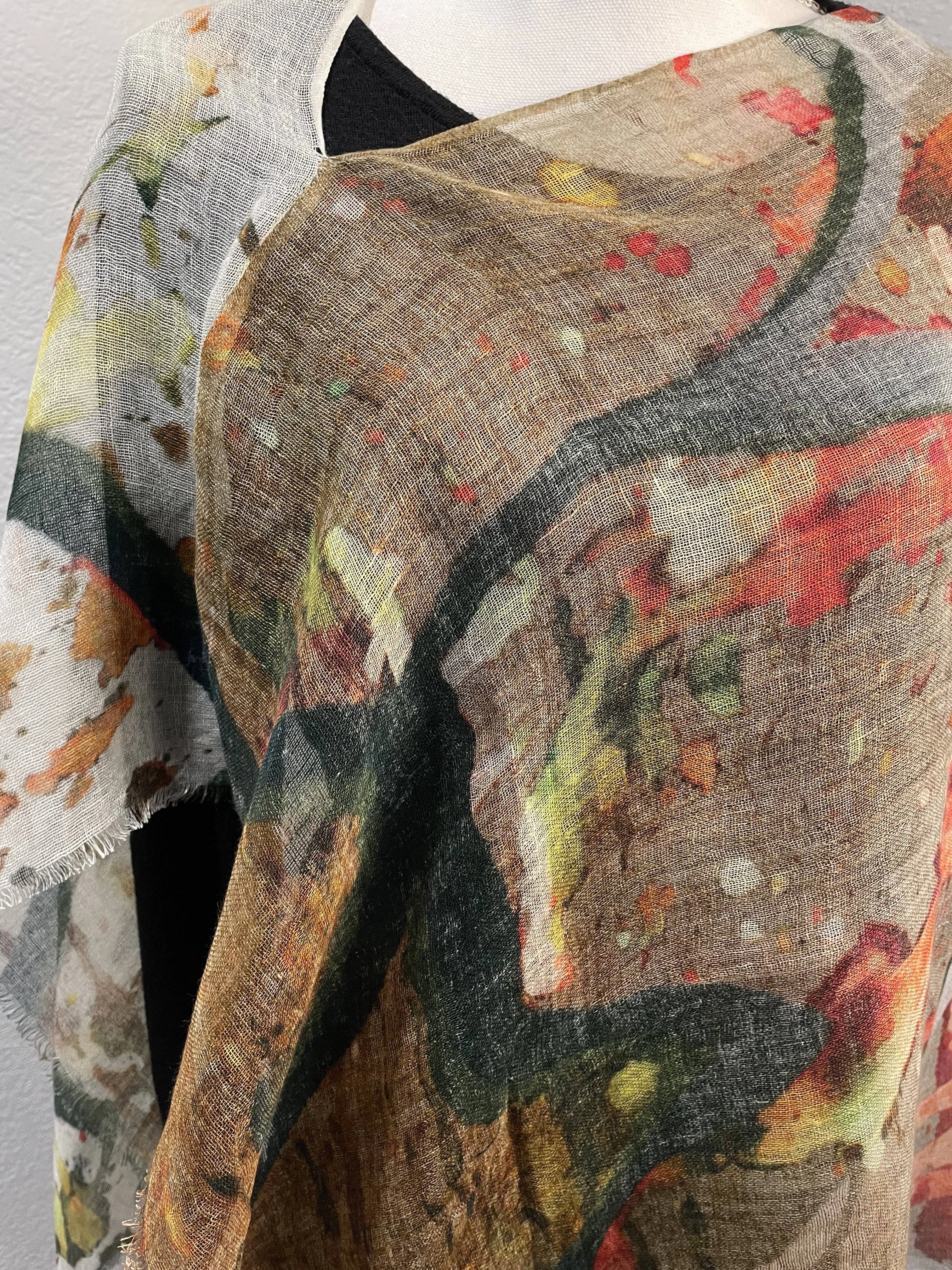 Linen Poncho - Abstract