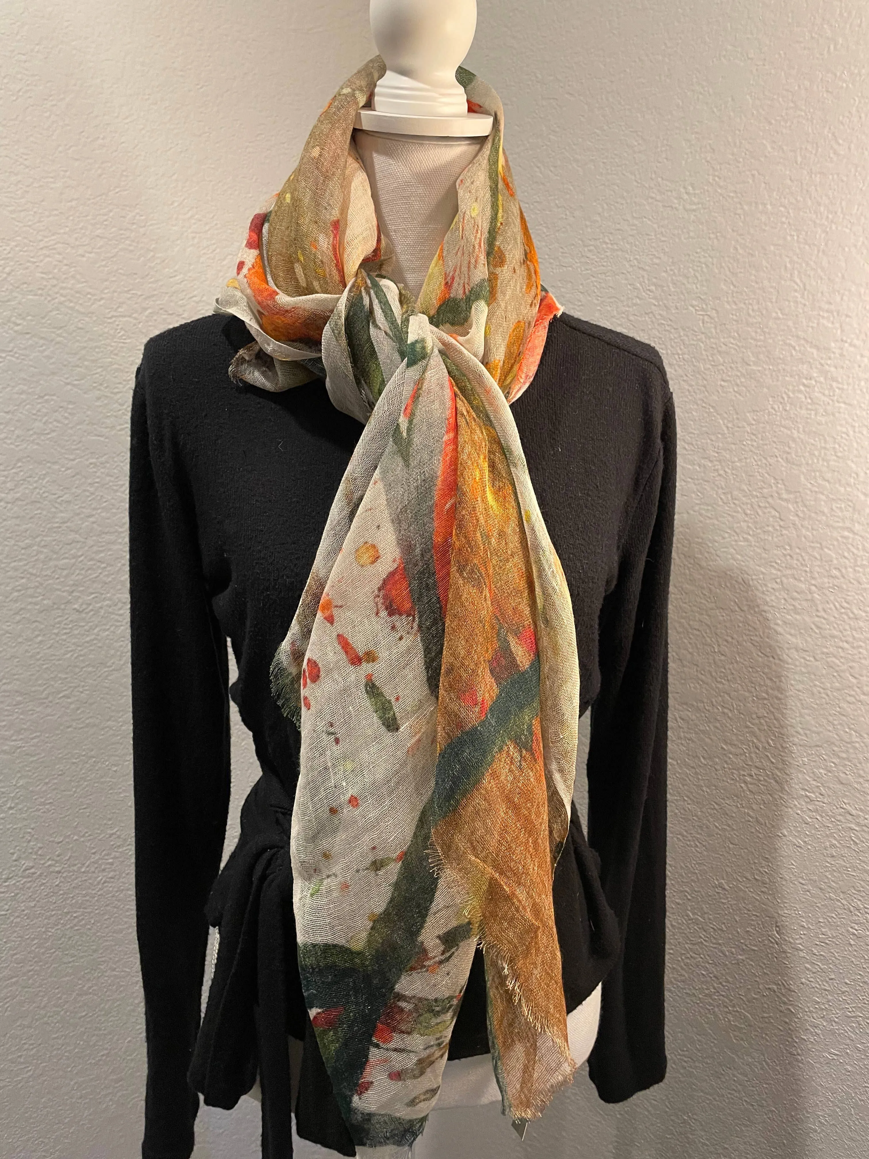 Linen Poncho - Abstract