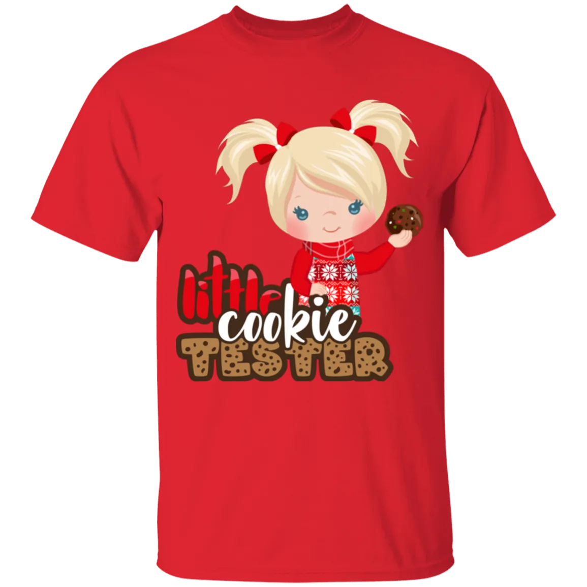 Little Cookie Tester Blonde Hair Girl 100% Cotton T-Shirt