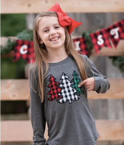 Little Girls Festive Forest Long Sleeve