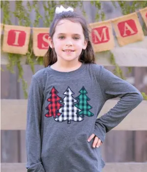Little Girls Festive Forest Long Sleeve