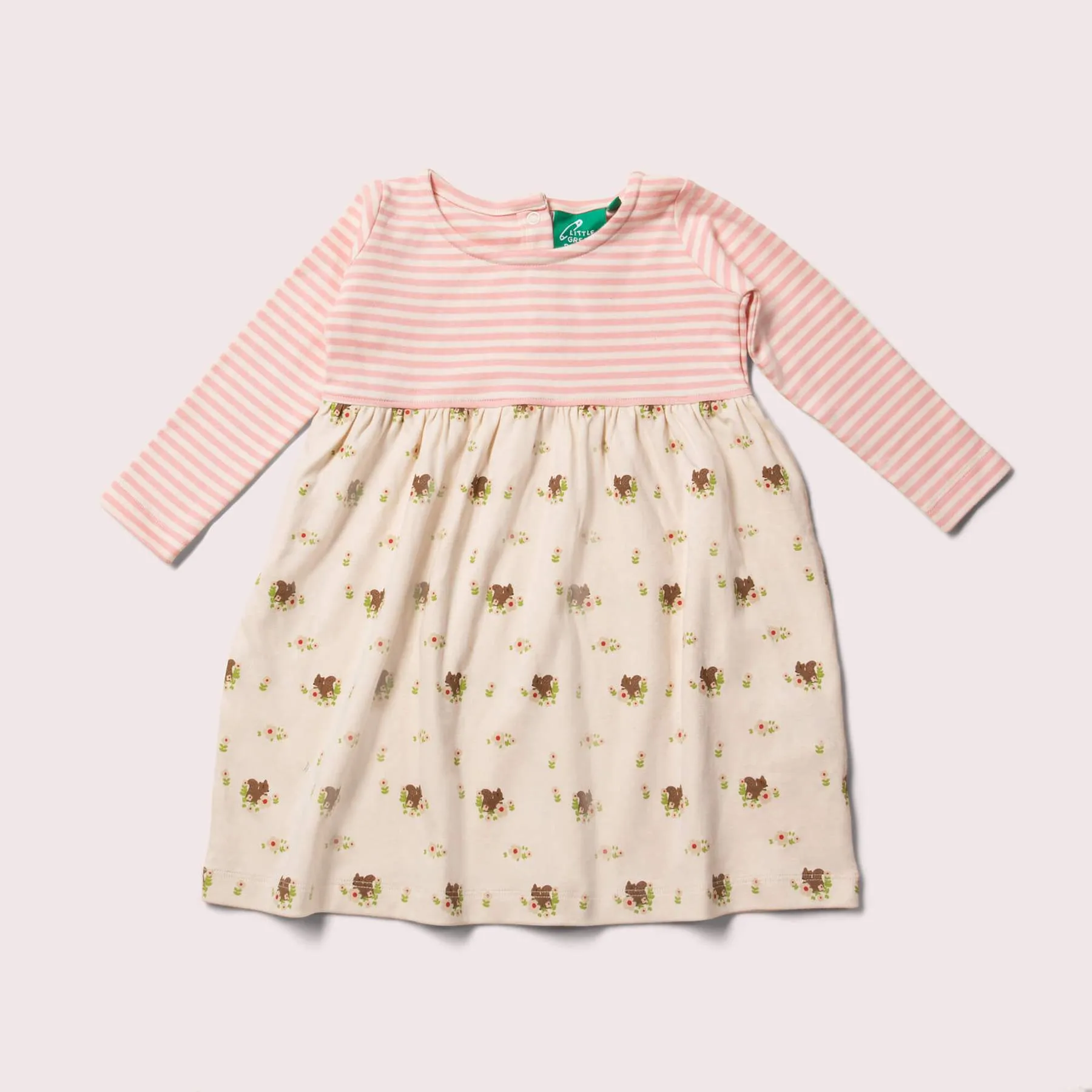 Little Green Radicals Autumn Squirrel Easy Peasy Dress (0-18mths)