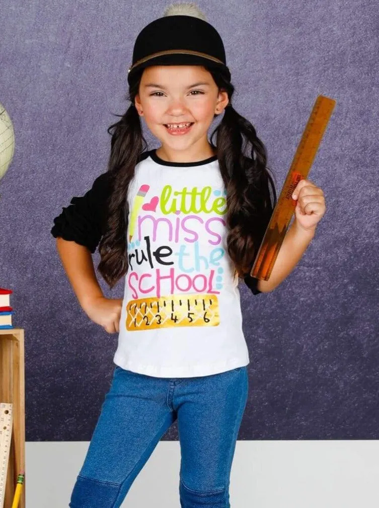 Little Miss Rule the School Raglan Top