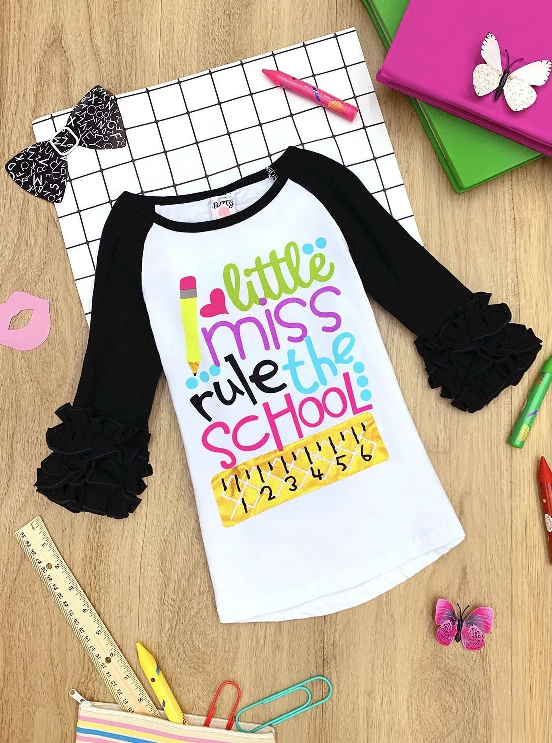 Little Miss Rule the School Raglan Top