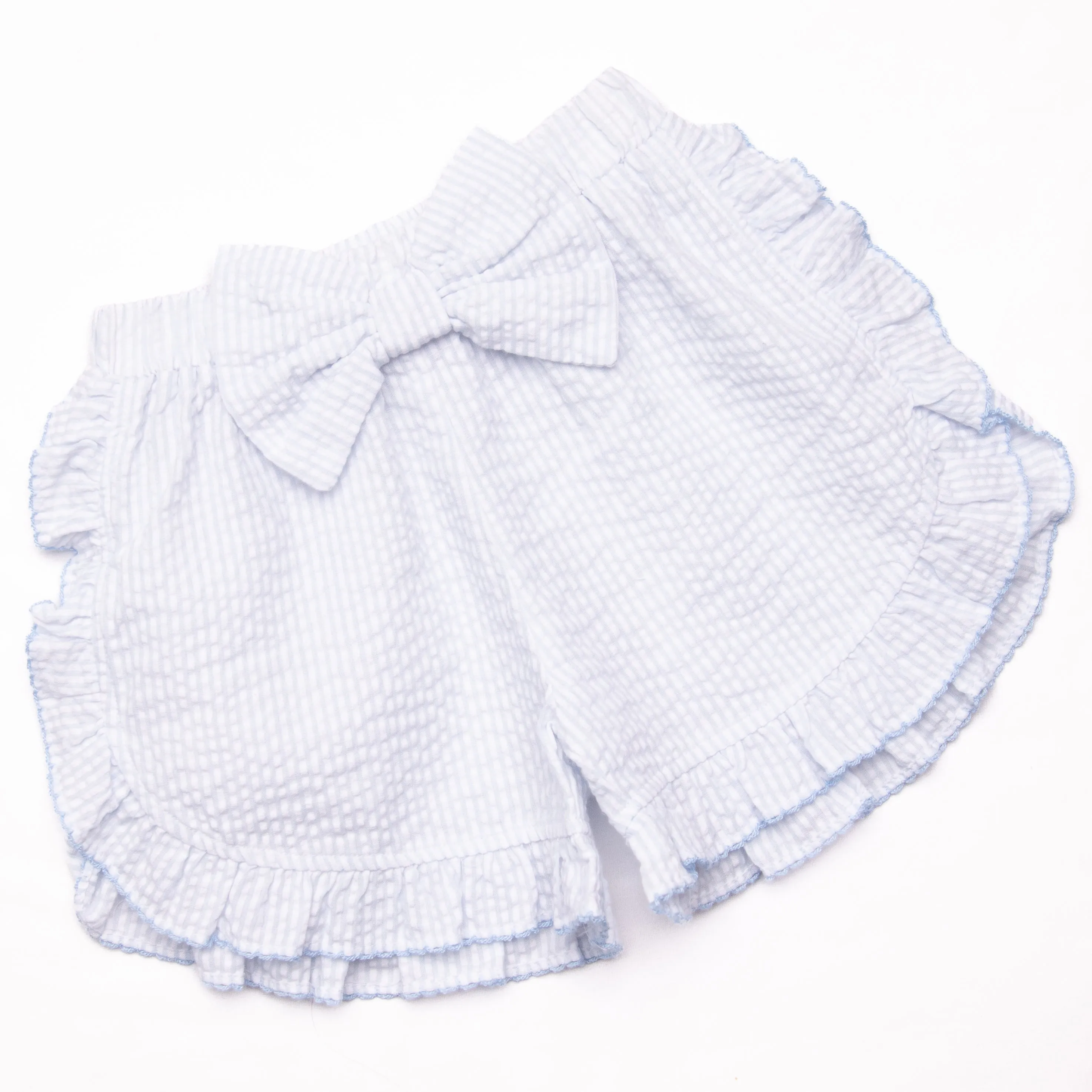 Little Mouse Trio Ruffle Short Set, Blue