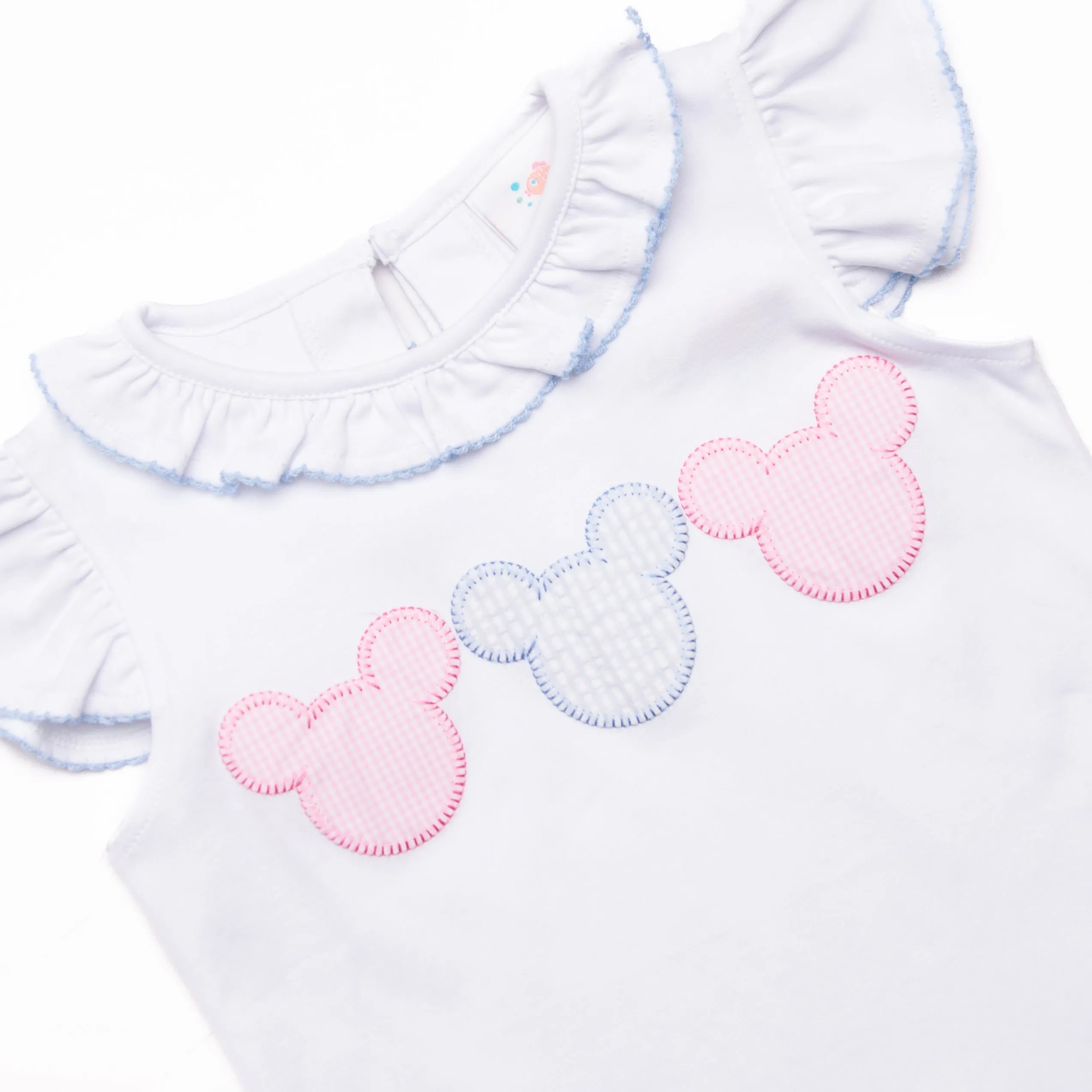 Little Mouse Trio Ruffle Short Set, Blue