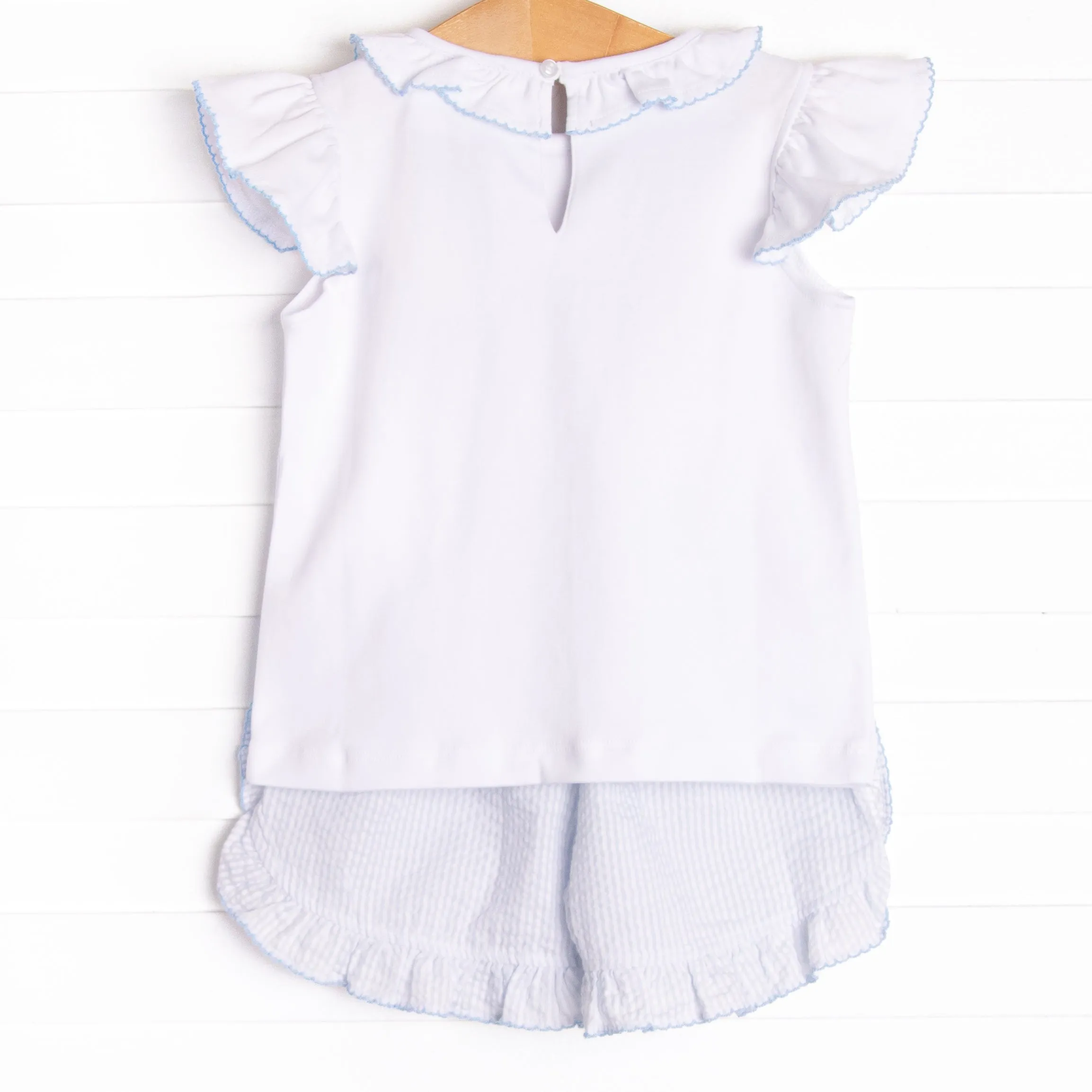 Little Mouse Trio Ruffle Short Set, Blue