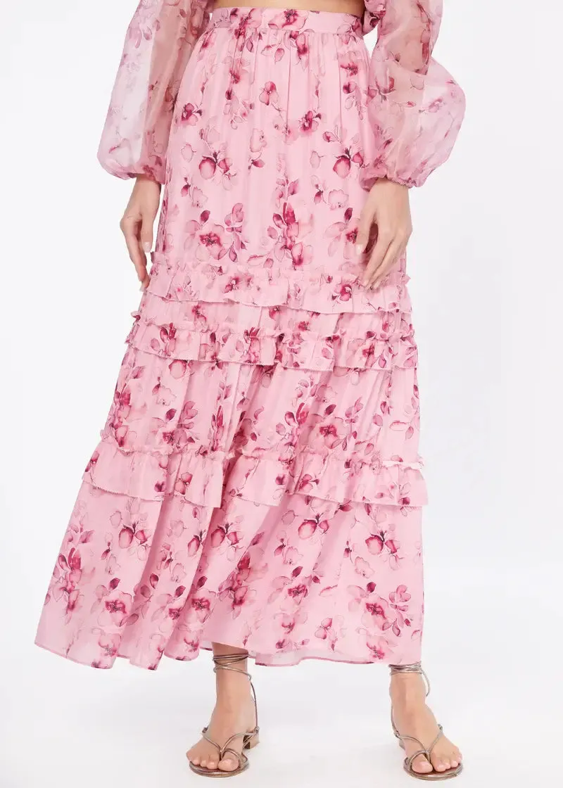 Liu Skirt in Pink Garden
