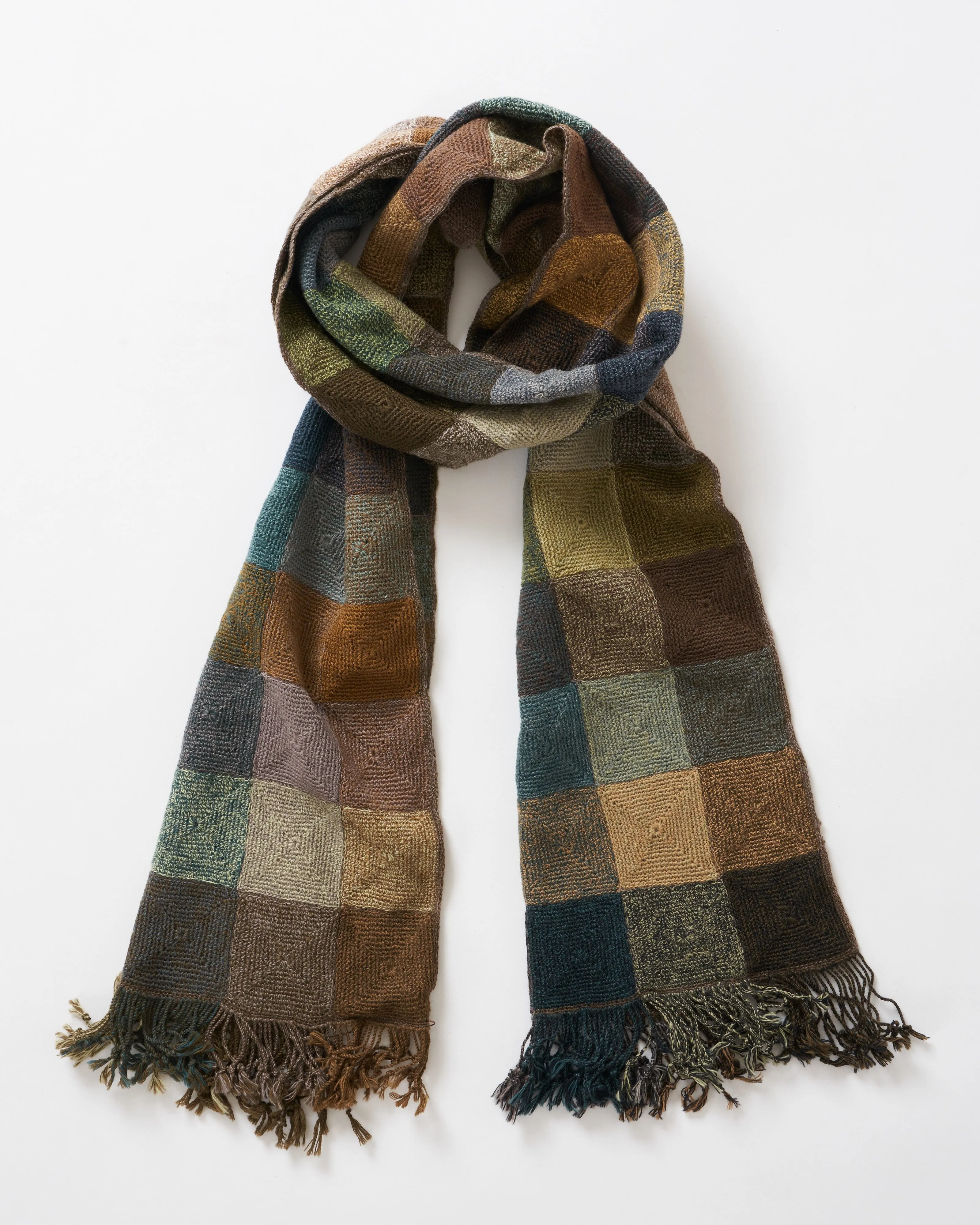 long plaid wool scarf