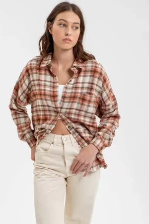LONG SLEEVE BUTTON DOWN PLAID SHIRT