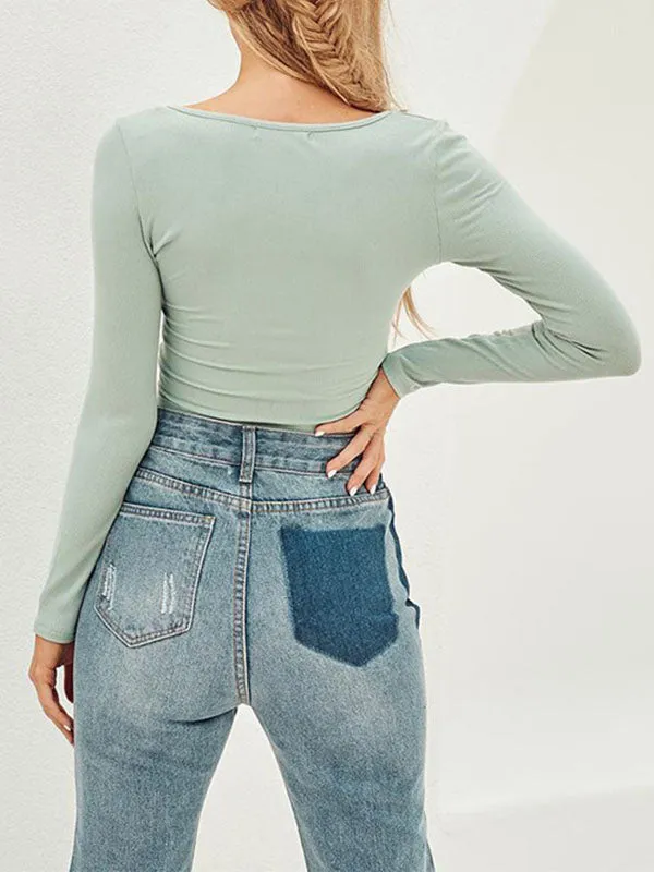 Long-sleeved Crater Bottoming Shirt Top Hundred T-shirt Women's Clothing