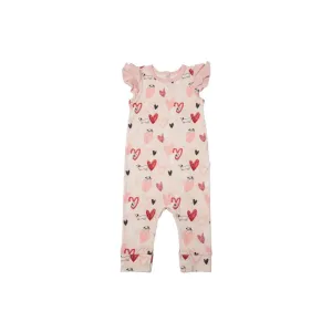 Loulou Lollipop Ruffle Romper - Pink Pup