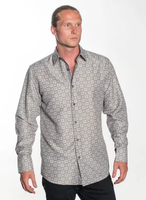 LSWG-357 MEN'S PRINTED LONG SLEEVE DRESS SHIRT