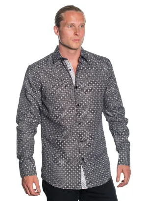 LSWG-367 MEN'S PRINTED LONG SLEEVE DRESS SHIRT