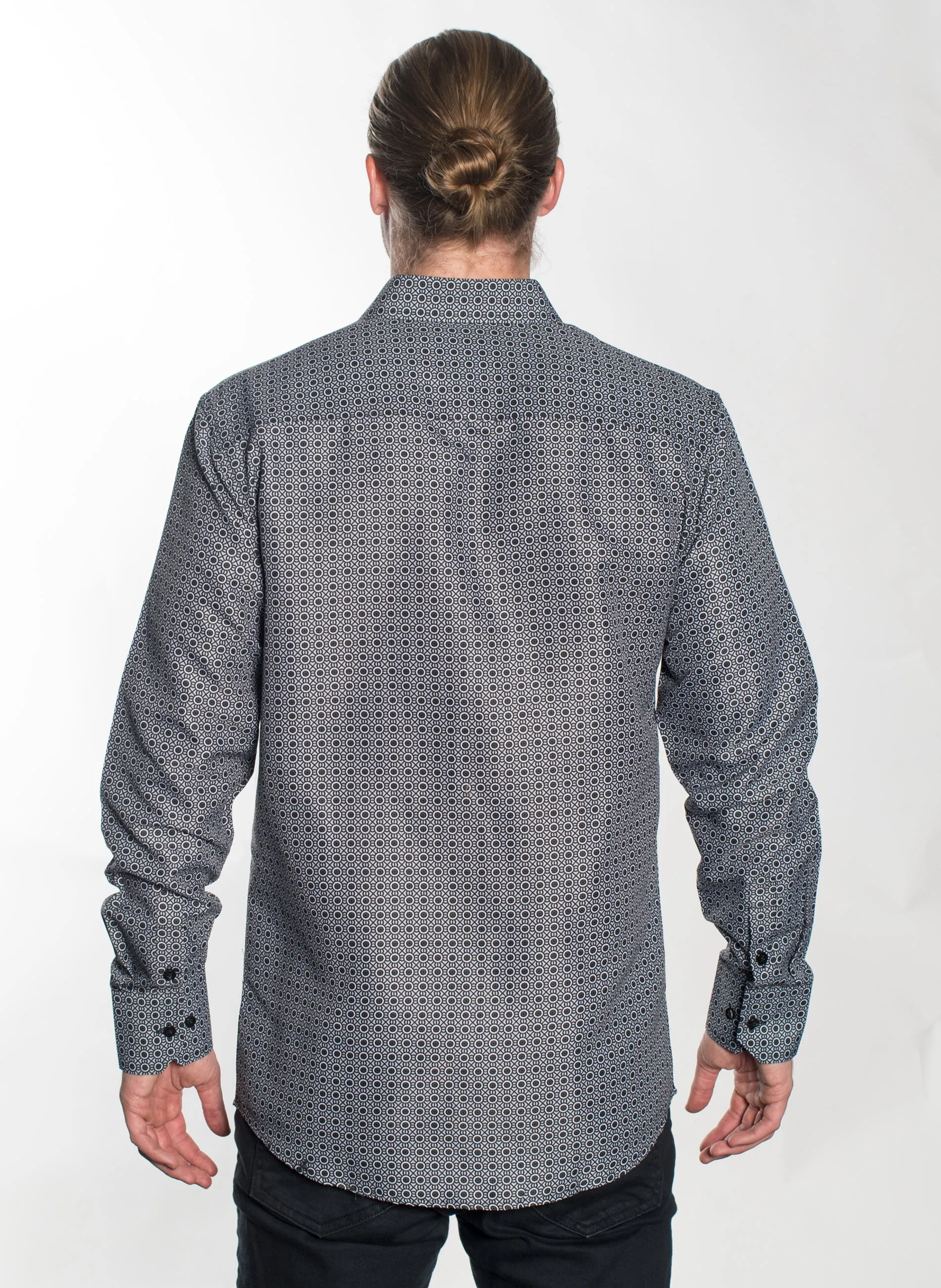 LSWG-388 MEN'S PRINTED LONG SLEEVE DRESS SHIRT