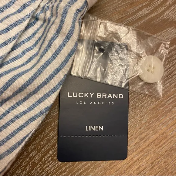 LUCKY BRAND Blue/White Seersucker Linen Shorts