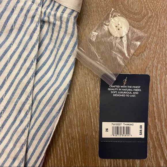 LUCKY BRAND Blue/White Seersucker Linen Shorts
