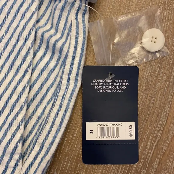 LUCKY BRAND Blue/White Seersucker Linen Shorts