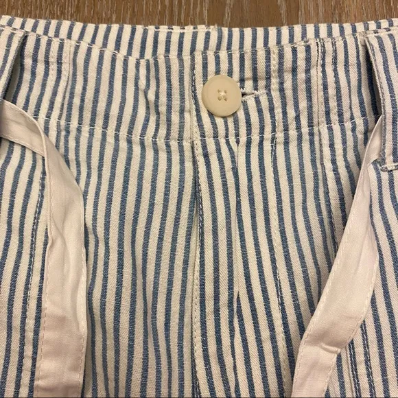 LUCKY BRAND Blue/White Seersucker Linen Shorts