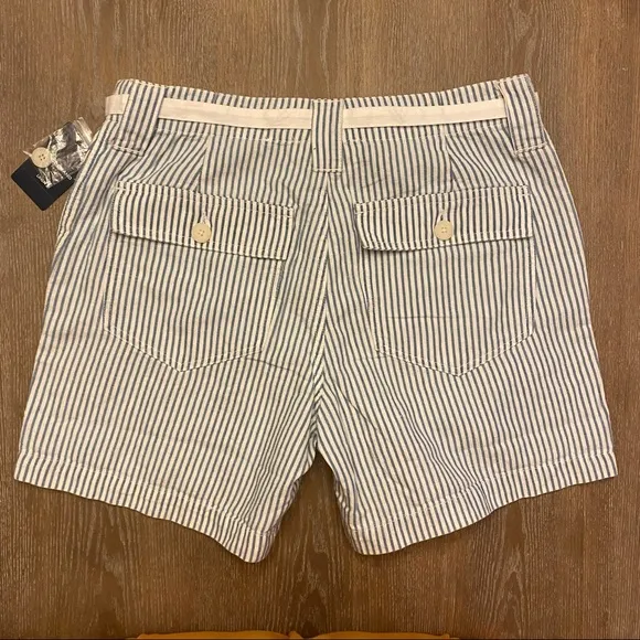 LUCKY BRAND Blue/White Seersucker Linen Shorts