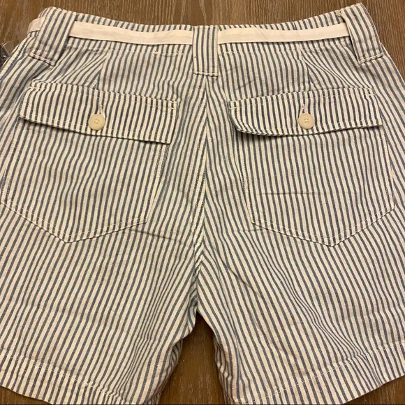 LUCKY BRAND Blue/White Seersucker Linen Shorts