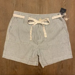 LUCKY BRAND Blue/White Seersucker Linen Shorts