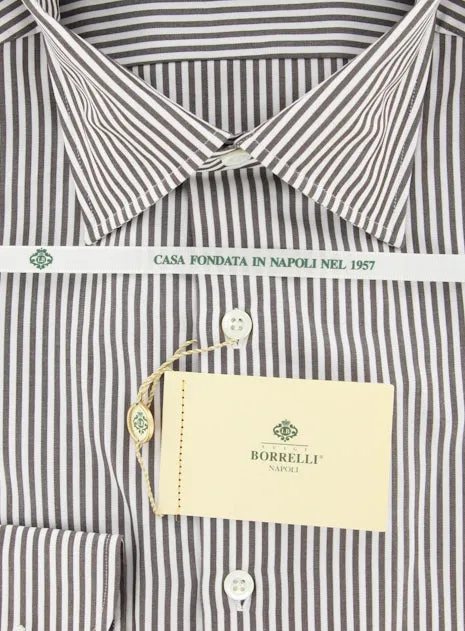 Luigi Borrelli Brown Shirt – Size: 16 US / 41 EU