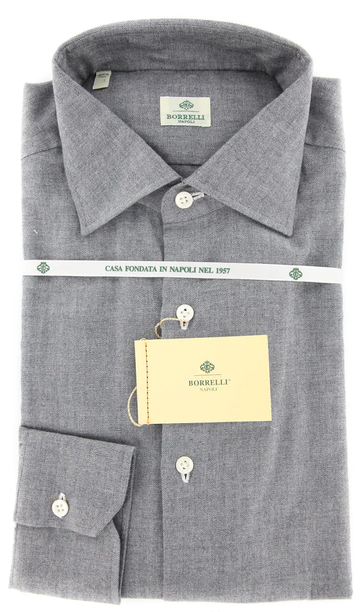 Luigi Borrelli Gray Shirt - 15.5 US / 39 EU