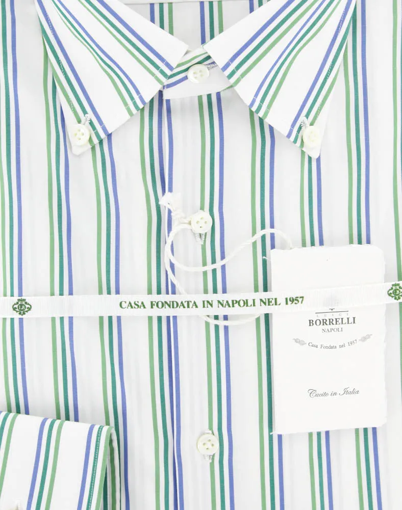 Luigi Borrelli Green Shirt - Extra Slim - 15.75 US / 40 EU