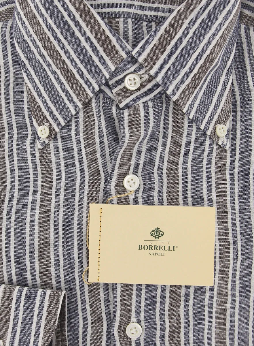Luigi Borrelli Navy Blue Shirt - 15.5 US / 39 EU
